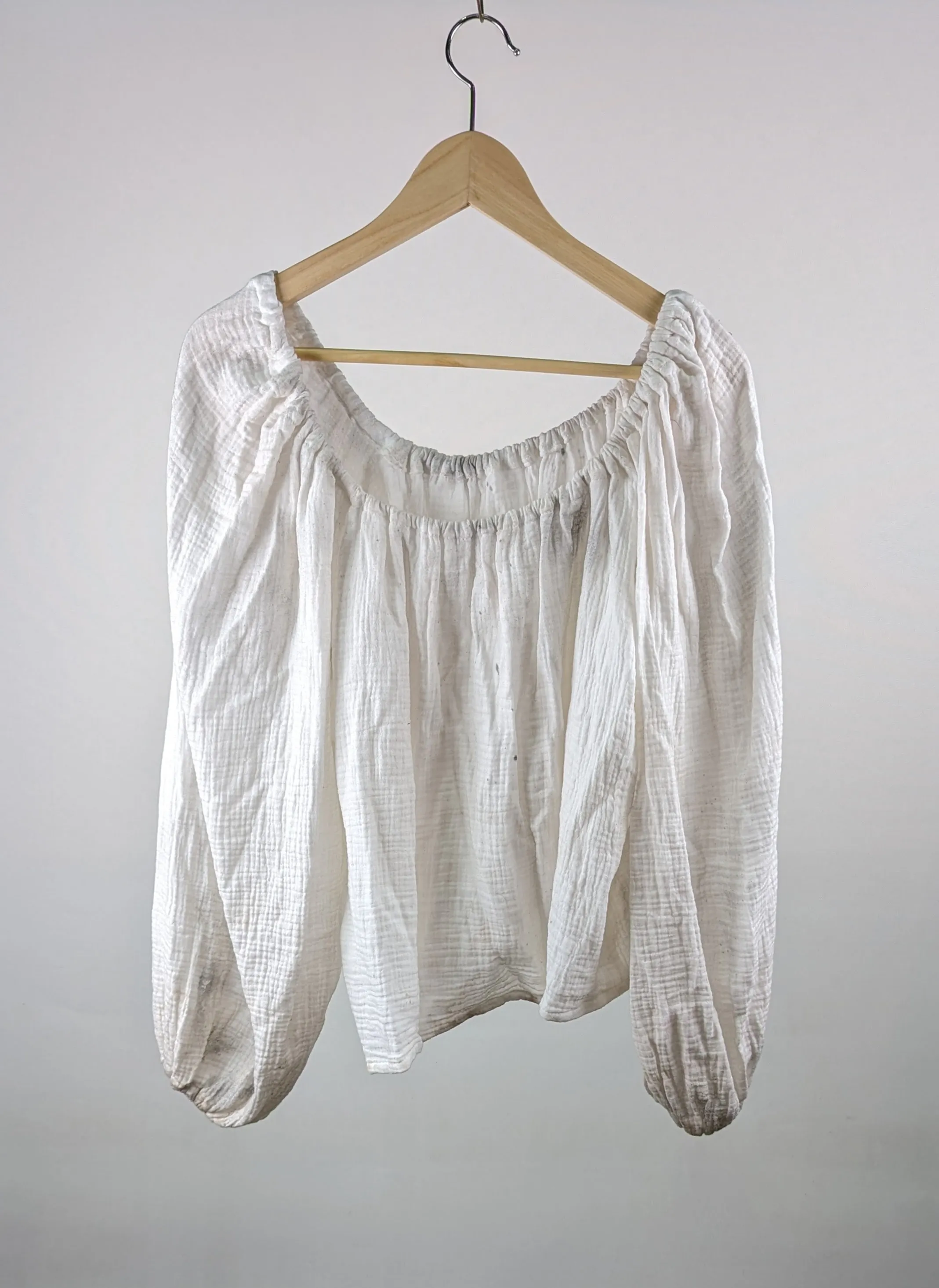 White Crinkle Crepe Villager Top
