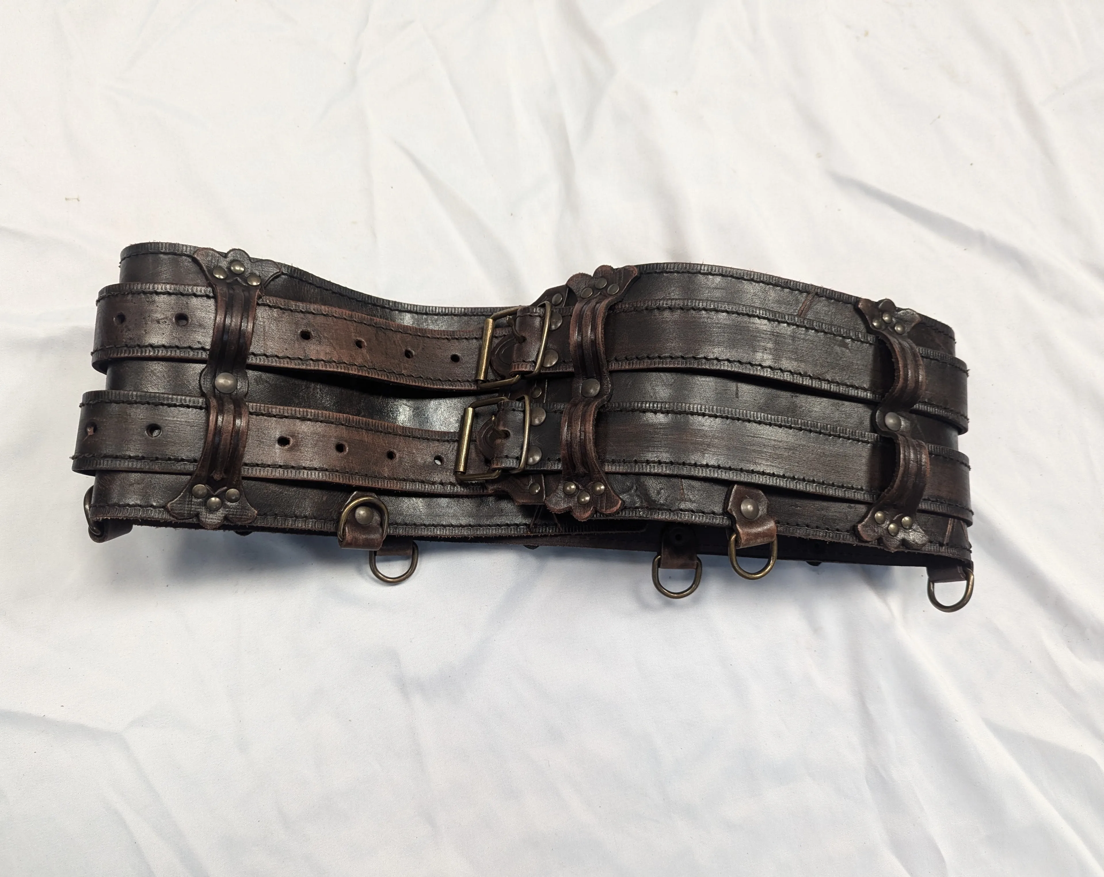 Brown Leather Norse Fantasy Belt 