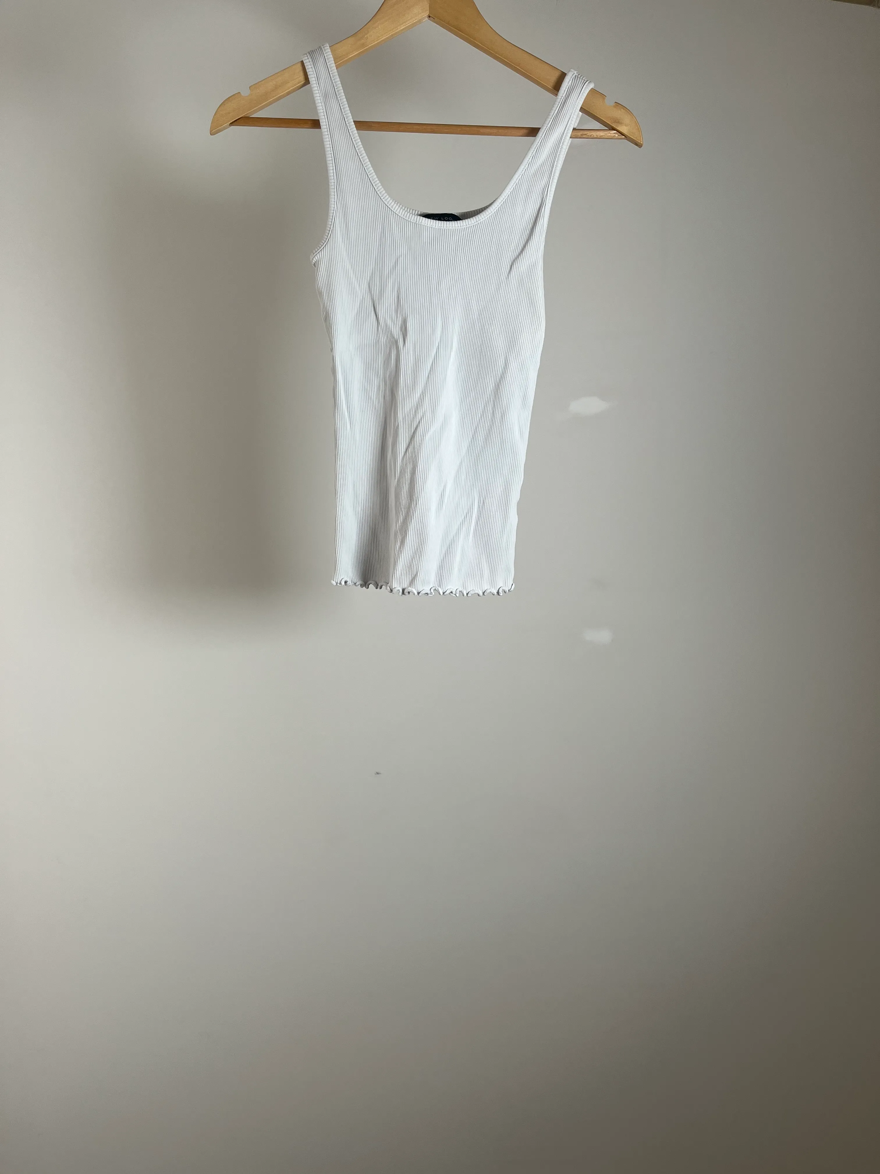 White Ruffle Tank Top - 12