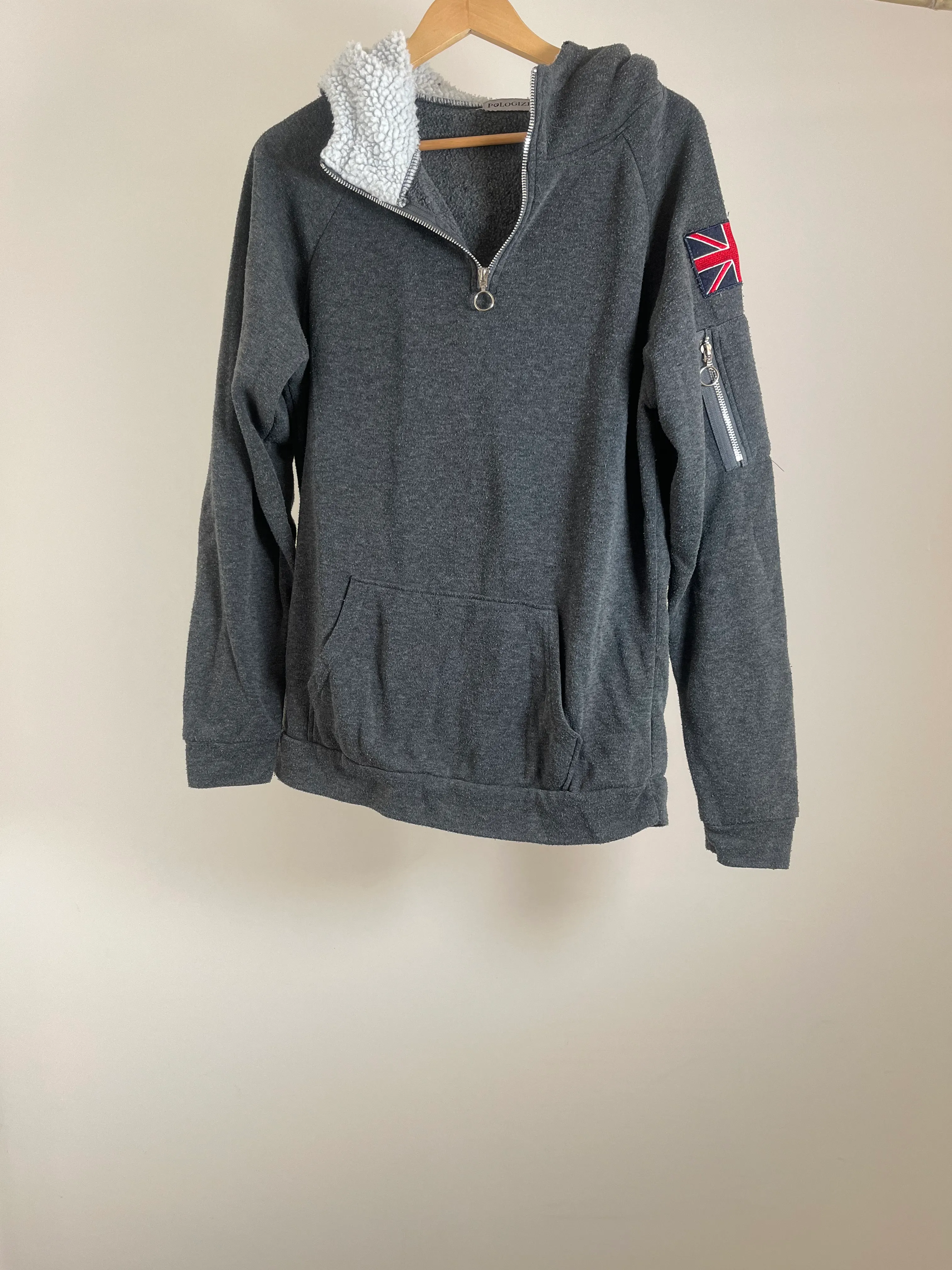 Grey British Hoodie - S