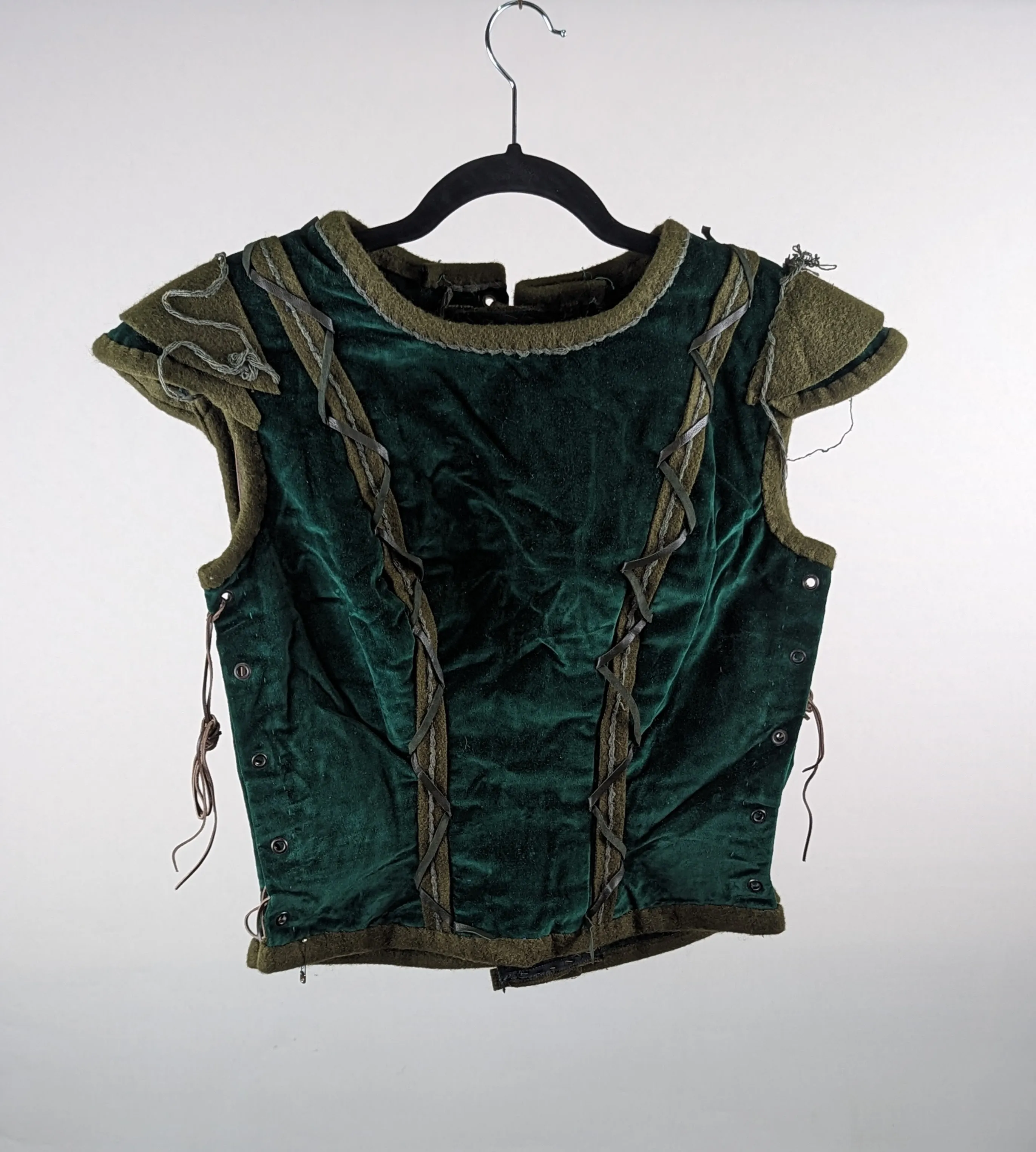 Green Velvet Corset Top 