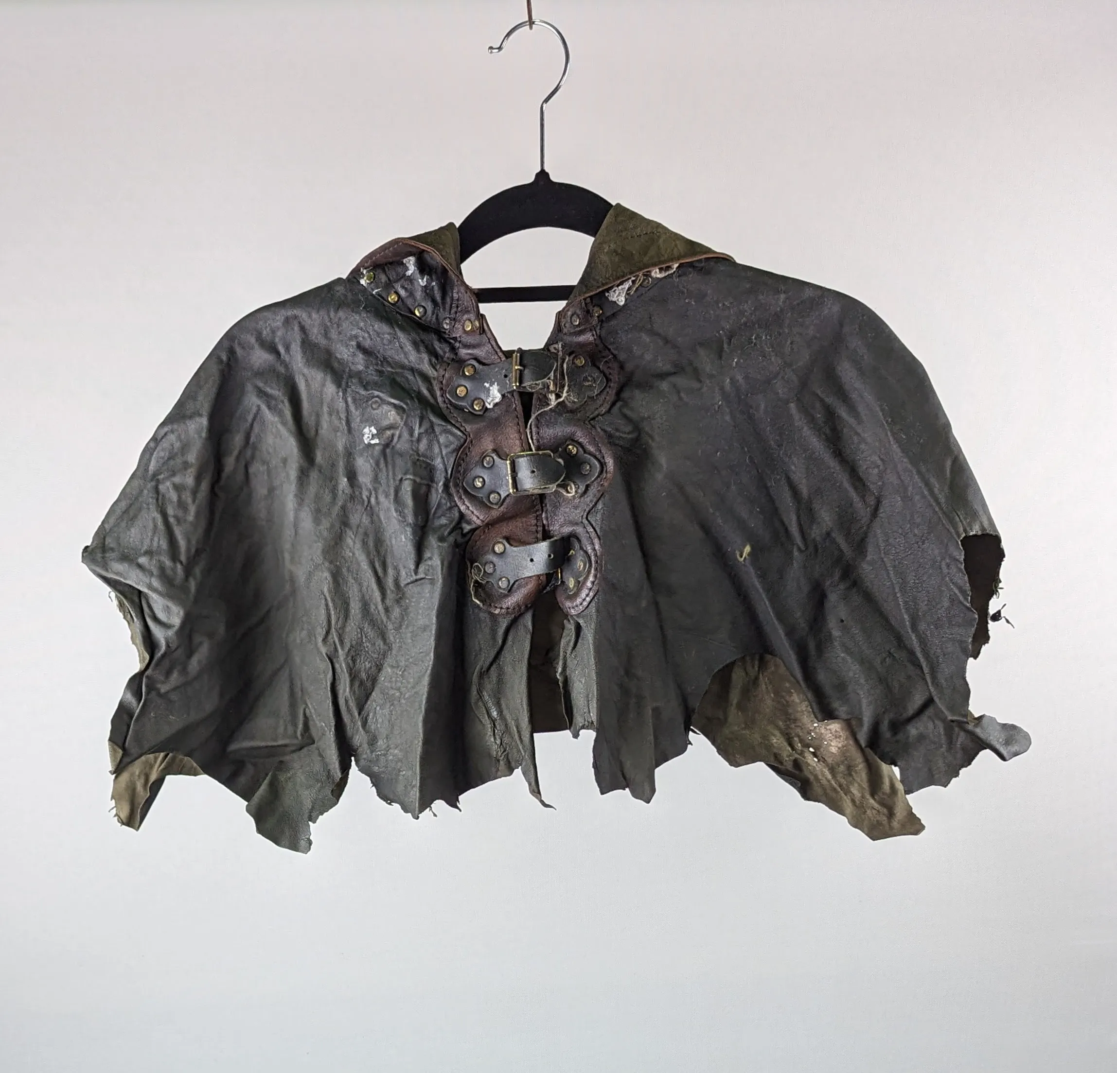 Brown/Green Hooded Shoulder Cape