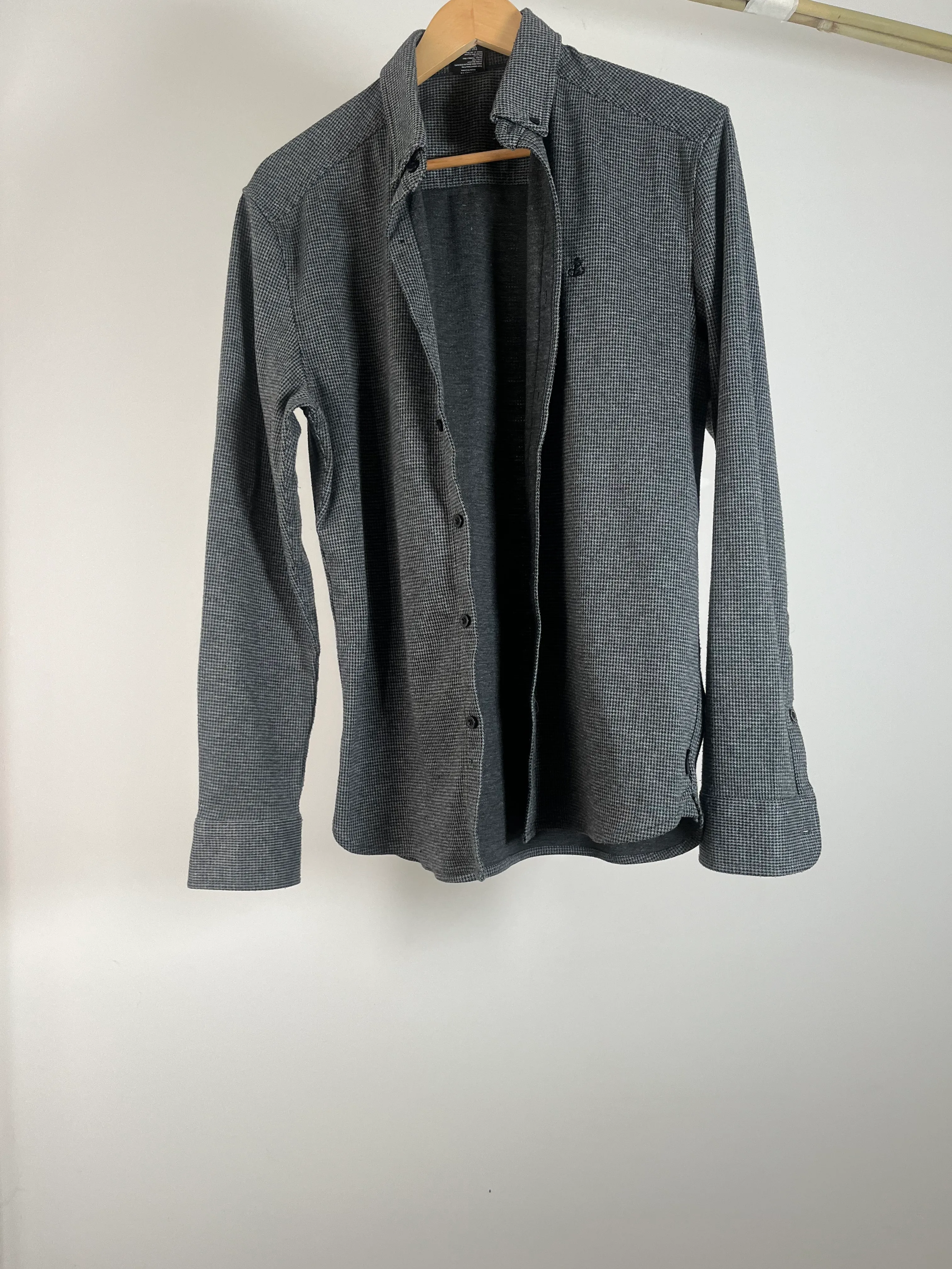 Mens Thick Grey Button Down Shirt - M