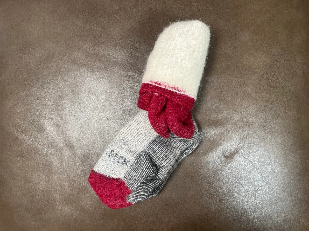 Grey and Red Heavy Socks - M
