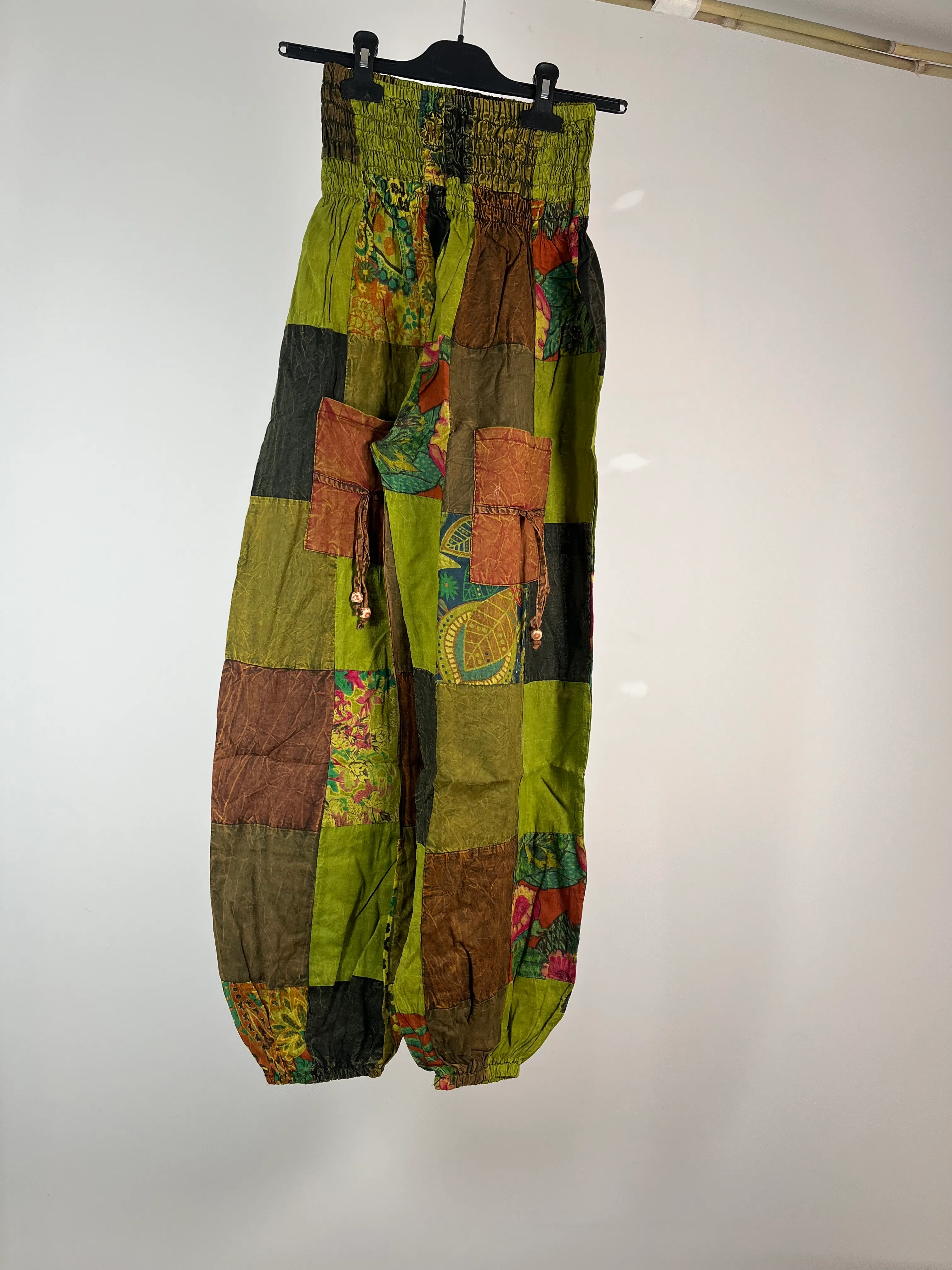 Elastic Patchwork Harem Trousers - L (multiple colours)
