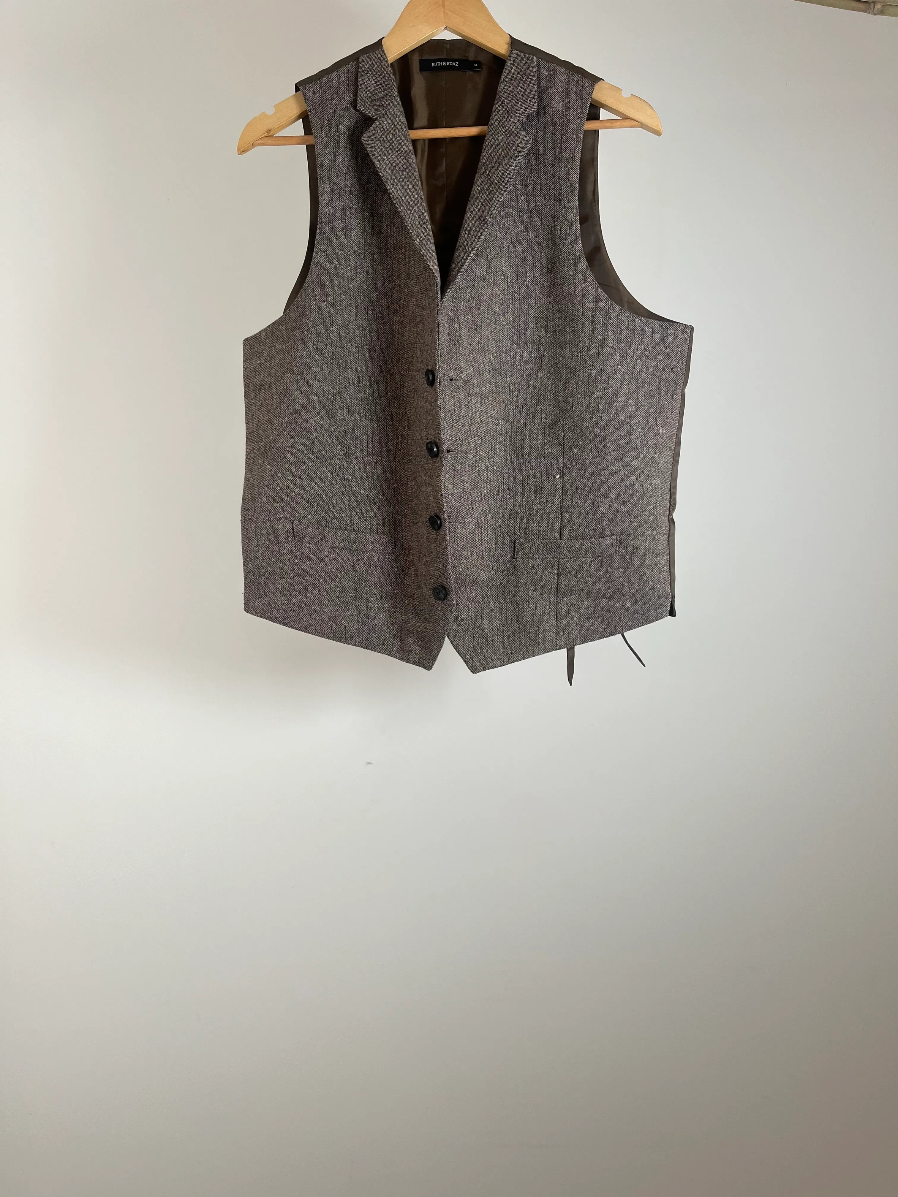 Mens Brown Suit Vest - M 