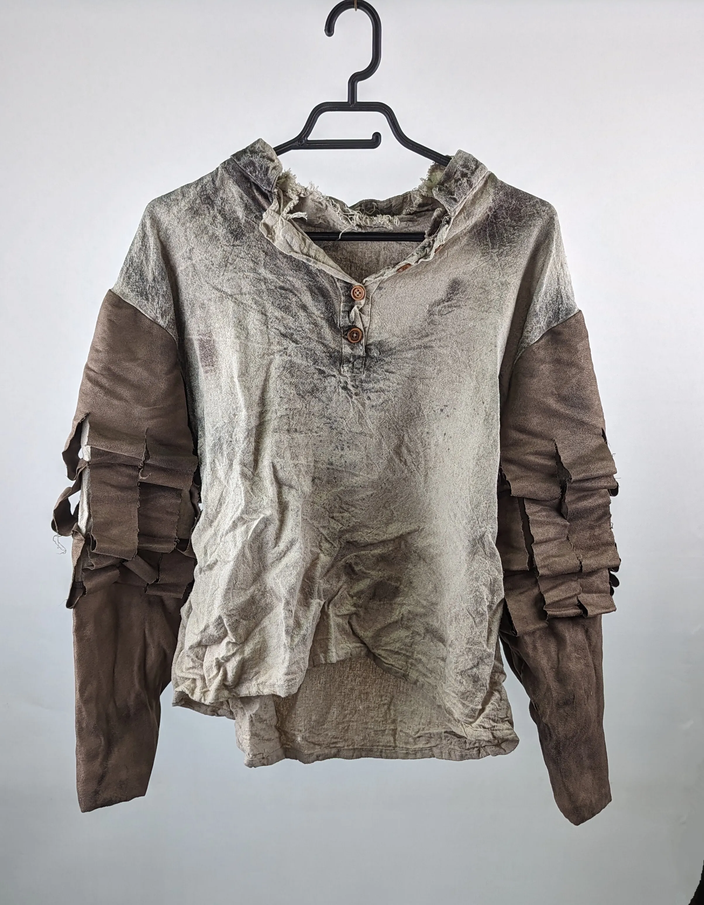 Brown/Cream Puffy Sleeve Shirt 