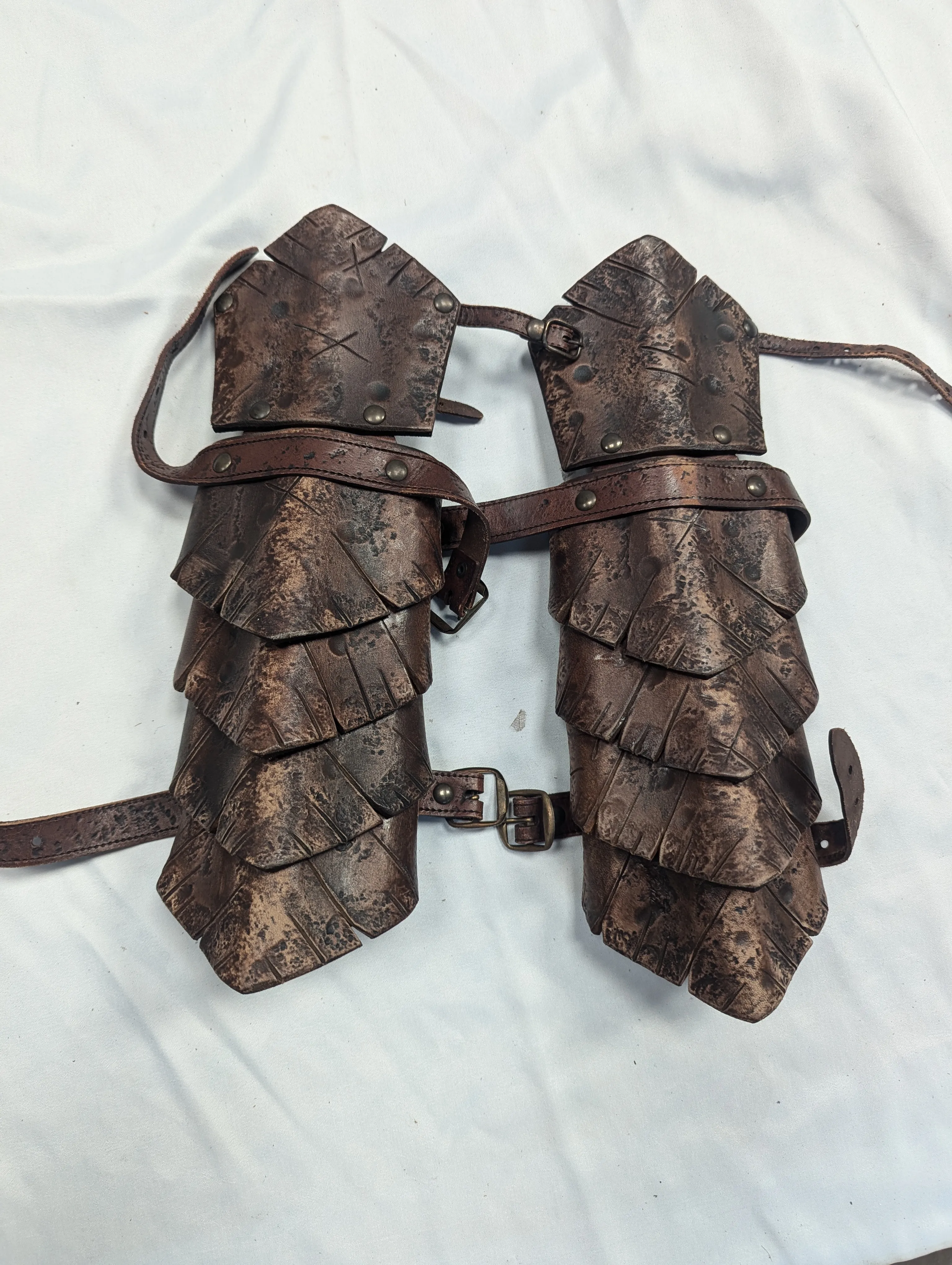 Brown Leather Fantasy Arm Bracers