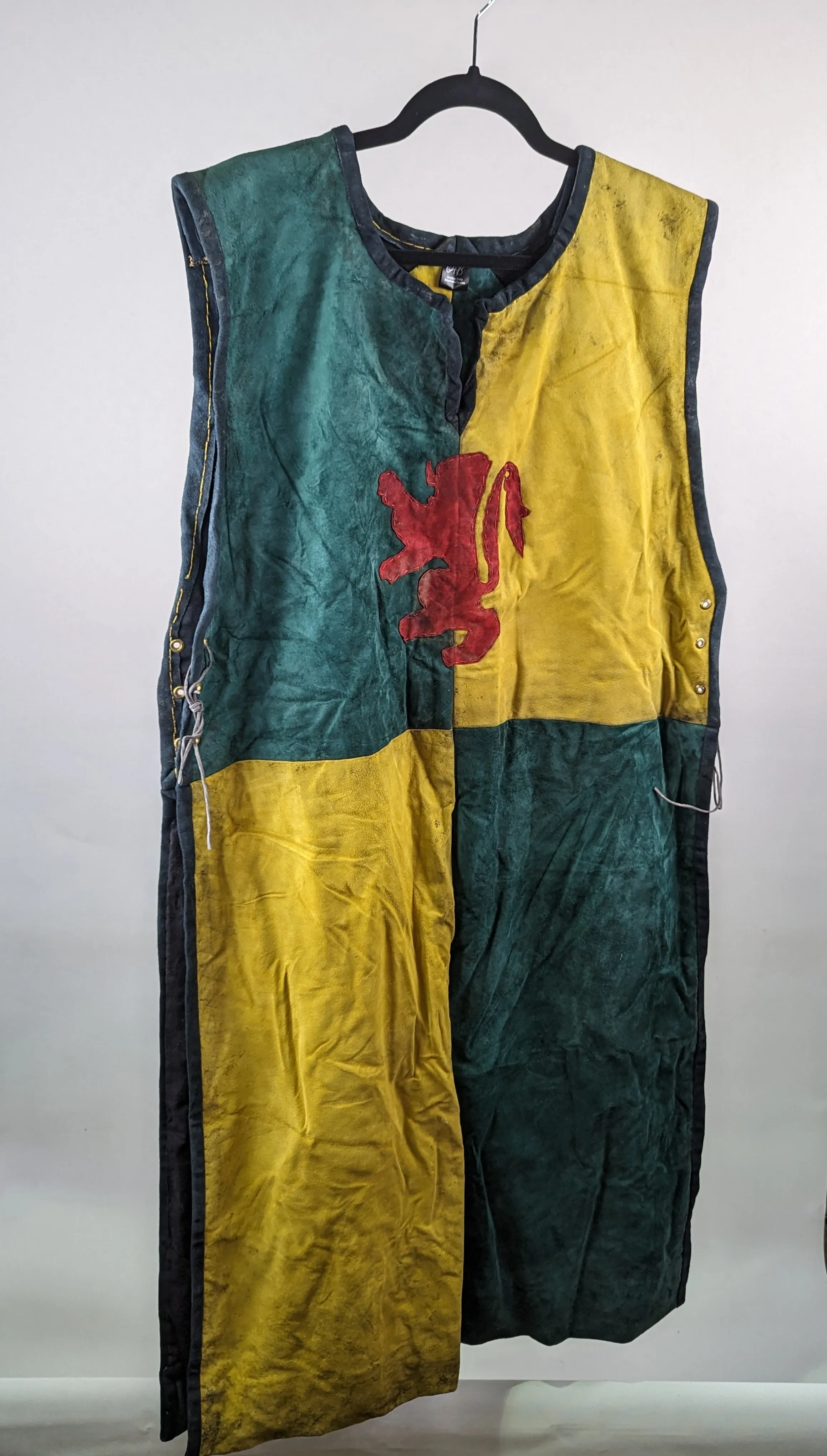 English Yellow & Green Suede Surcoat 