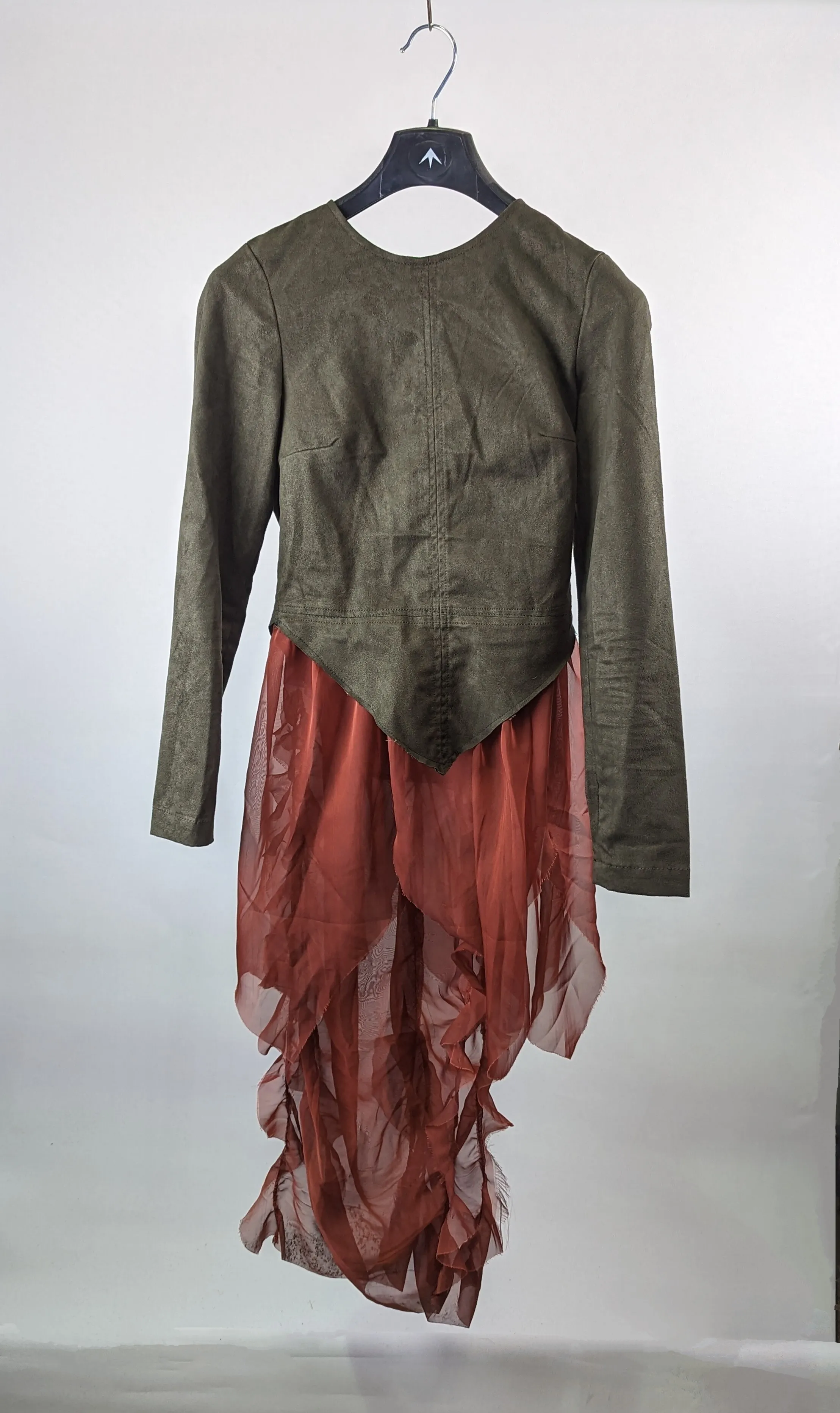 Khaki Green & Orange Matching Pixie set 