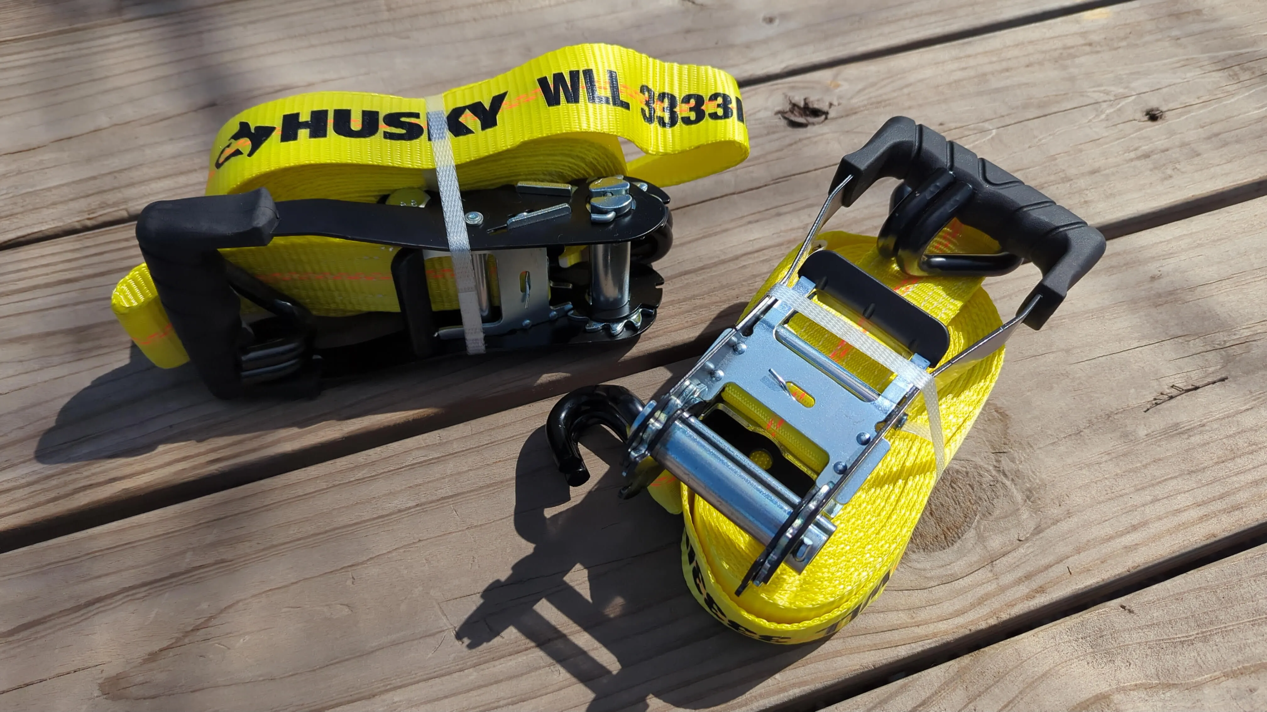 (2) HD 2 in. Tie Down Ratchet Straps - J Hook