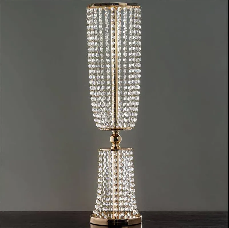 Gold Crystal Hourglass Centerpiece 32" Tall