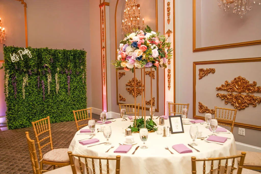 Large Pink, Purple, Light Orange and White Garden Flower Ball Centerpiece