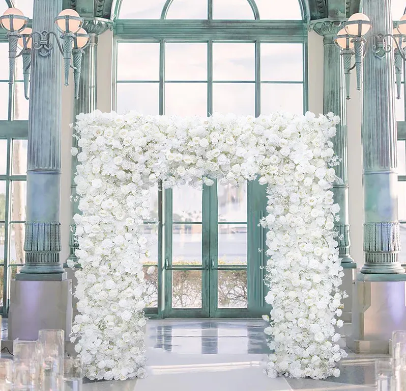 Premium 3D Rose, Hydrangea and Baby Breath 8ft x 8ft Arch