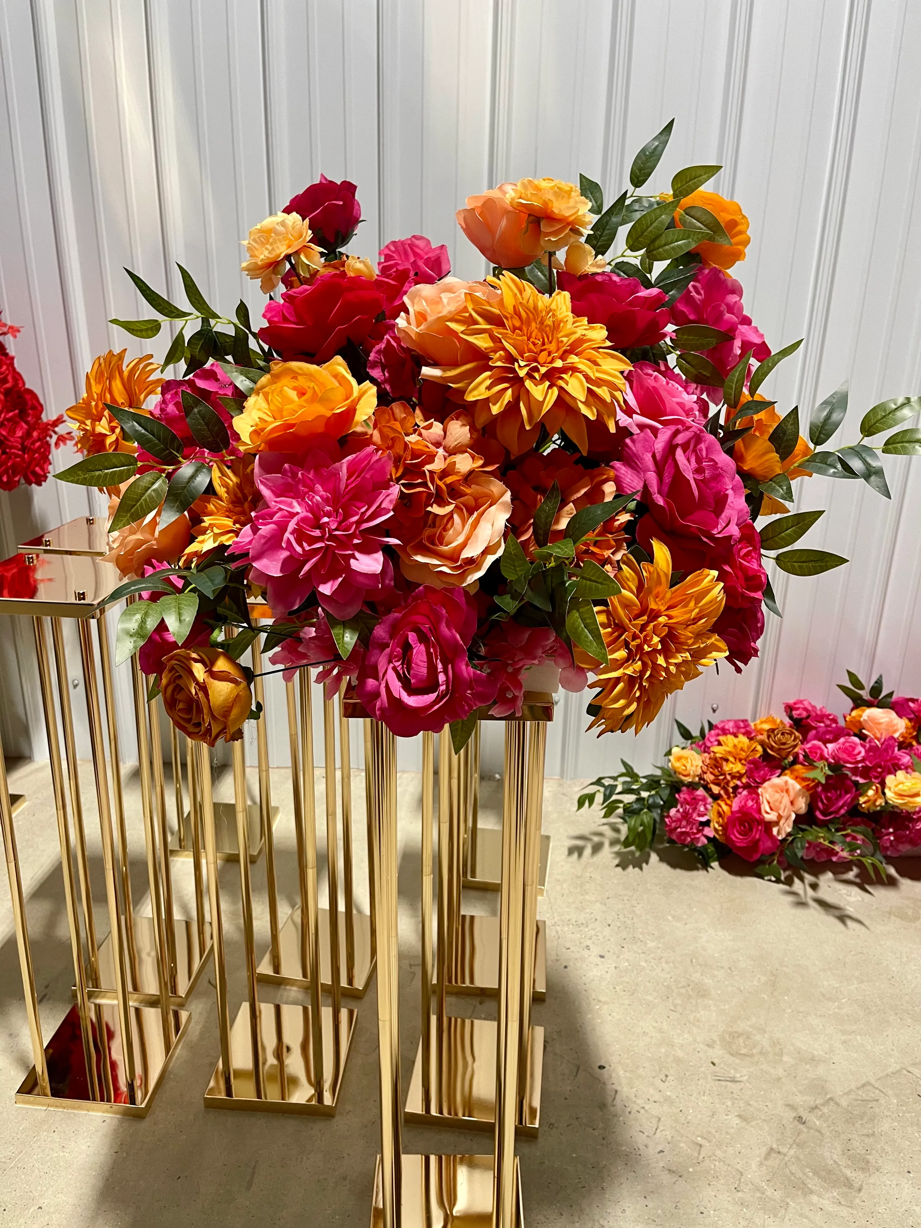 Pink/Orange Floor Flower Aisle or Centerpiece Arrangement