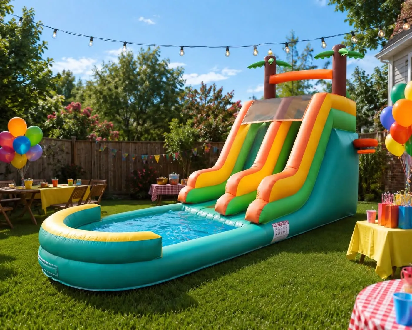 26FT Inflatable Waterslide with pool