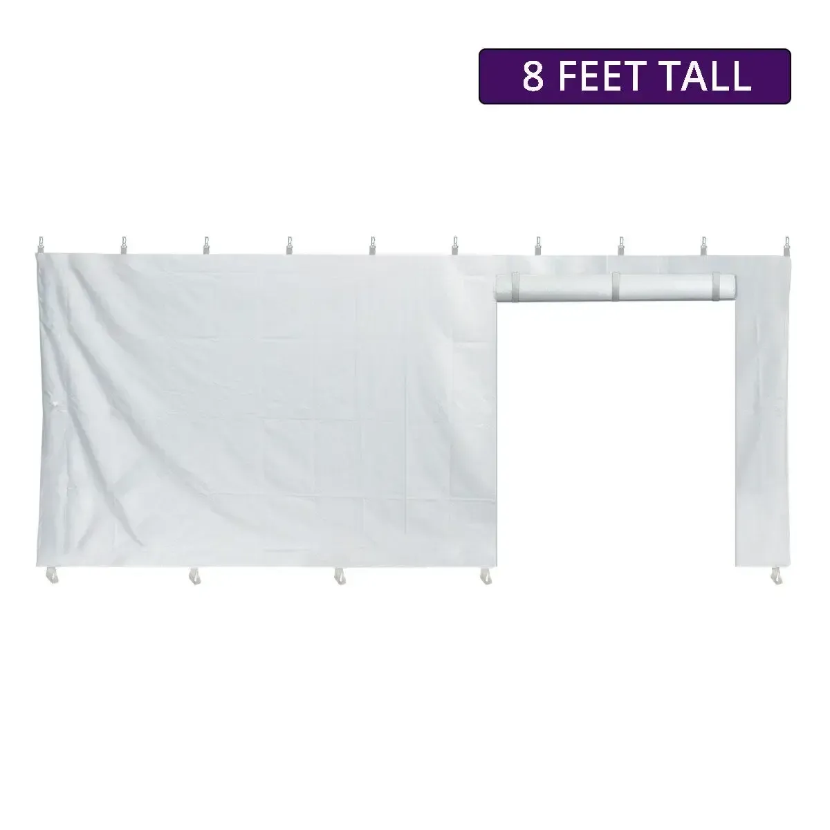 Sidewall - 8x20 - Solid with Zipper Door - High Peak Tent Only