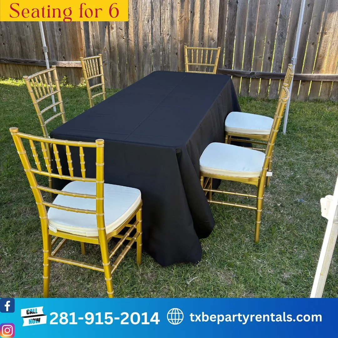 Chiavari w/Cushion Table 6ft Set