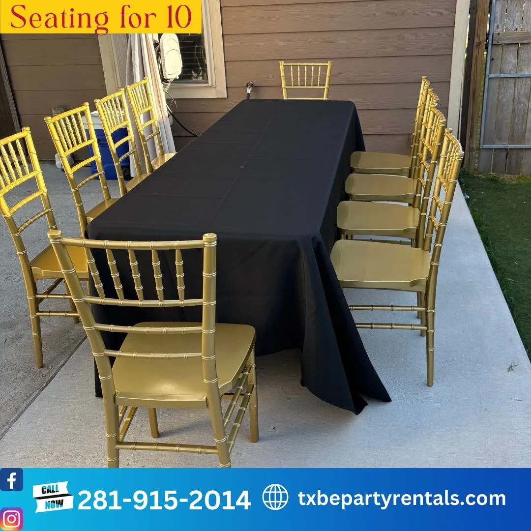 Chiavari Table 8ft Set 10 Guests