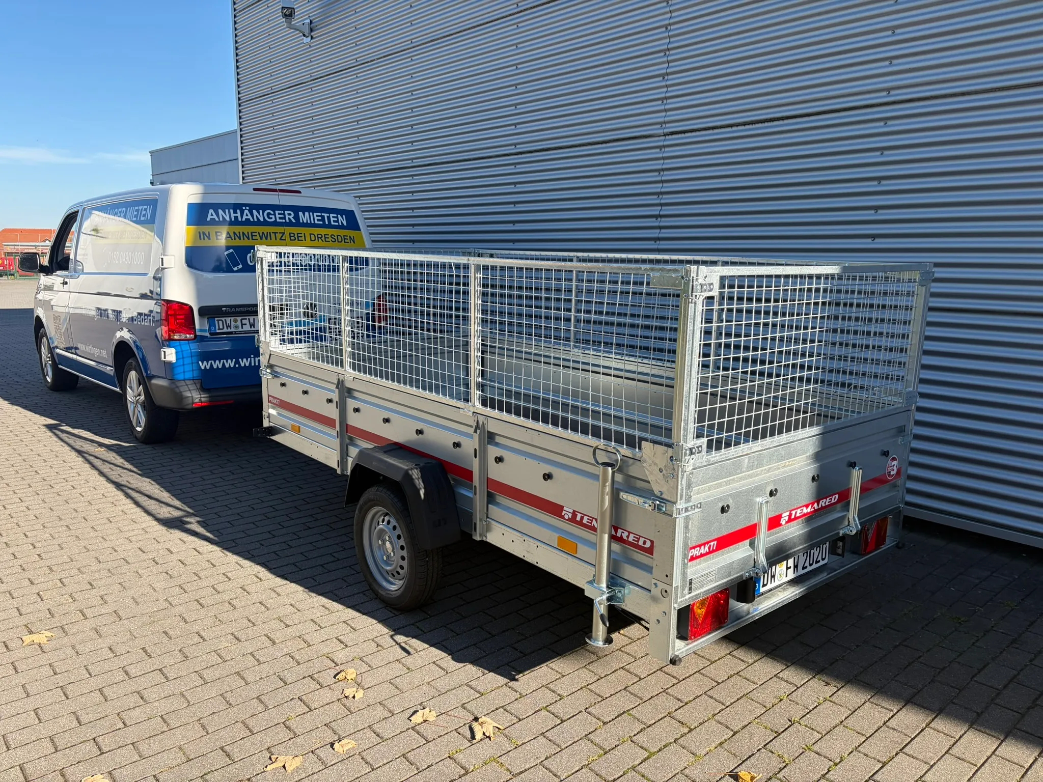 Gartenanhänger mit Gitteraufsatz 750 kg - Größe XXL