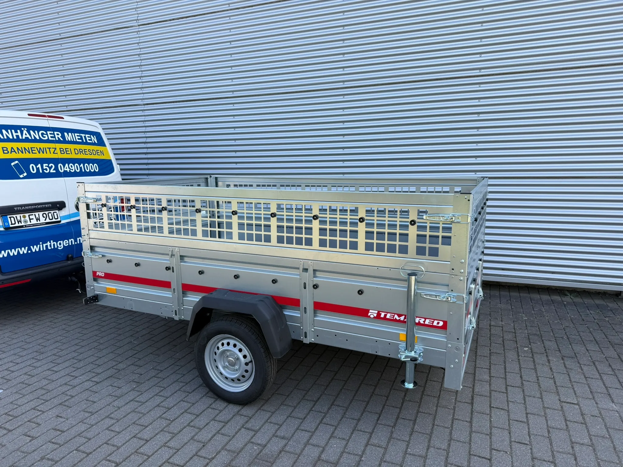 Gartenanhänger mit Gitteraufsatz 750 kg - Größe XL