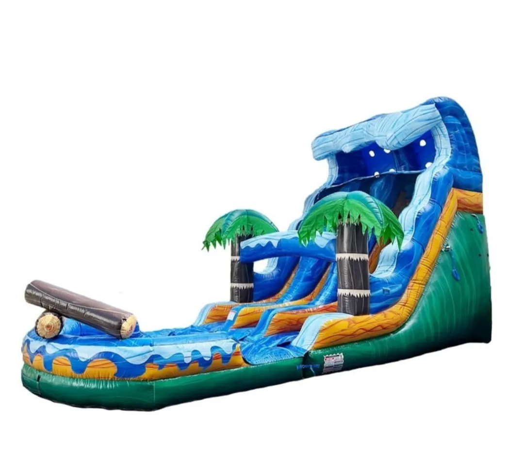 17ft Dual Blue Wave Waterslide 