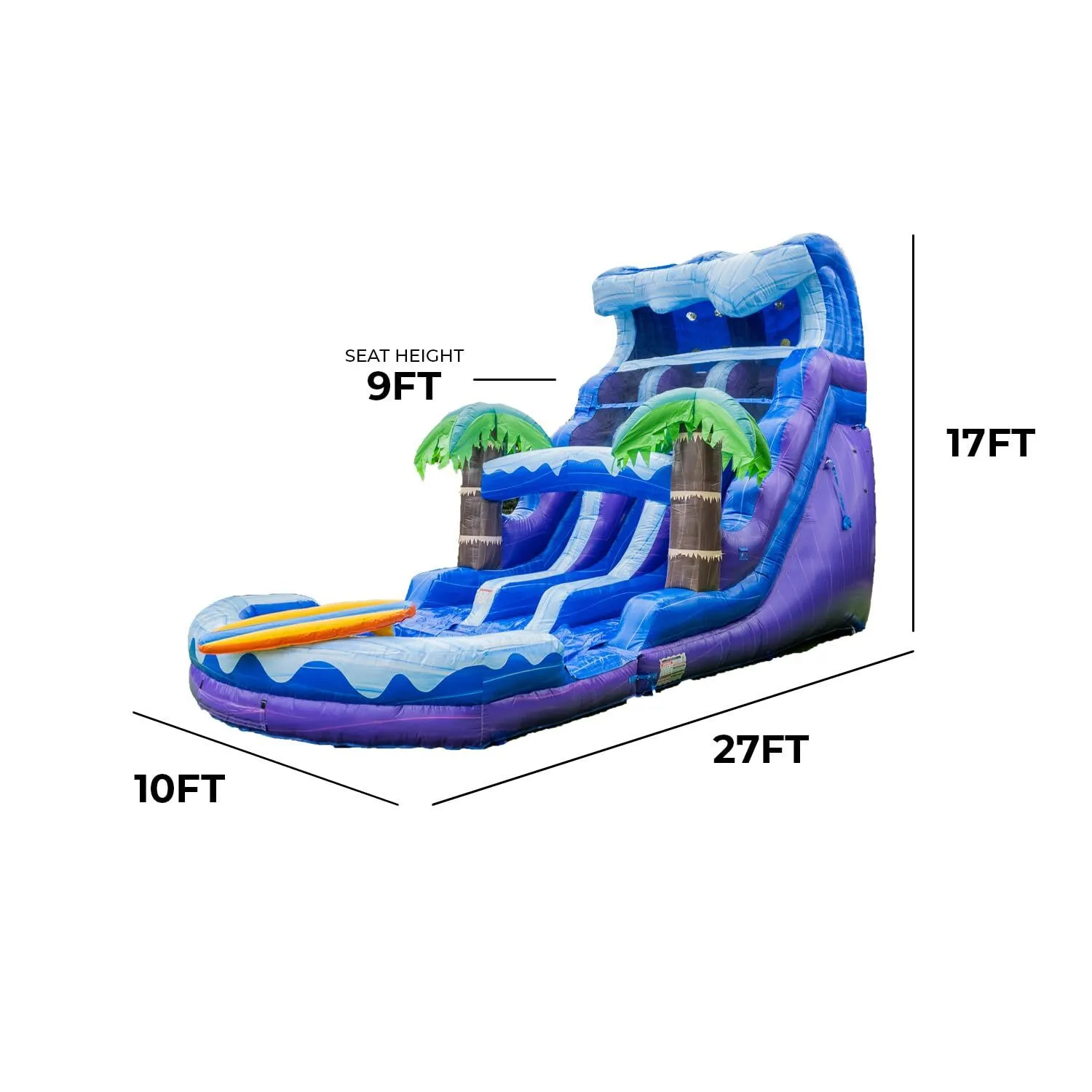 17Ft Dual Tropical Waterslide Inflatable