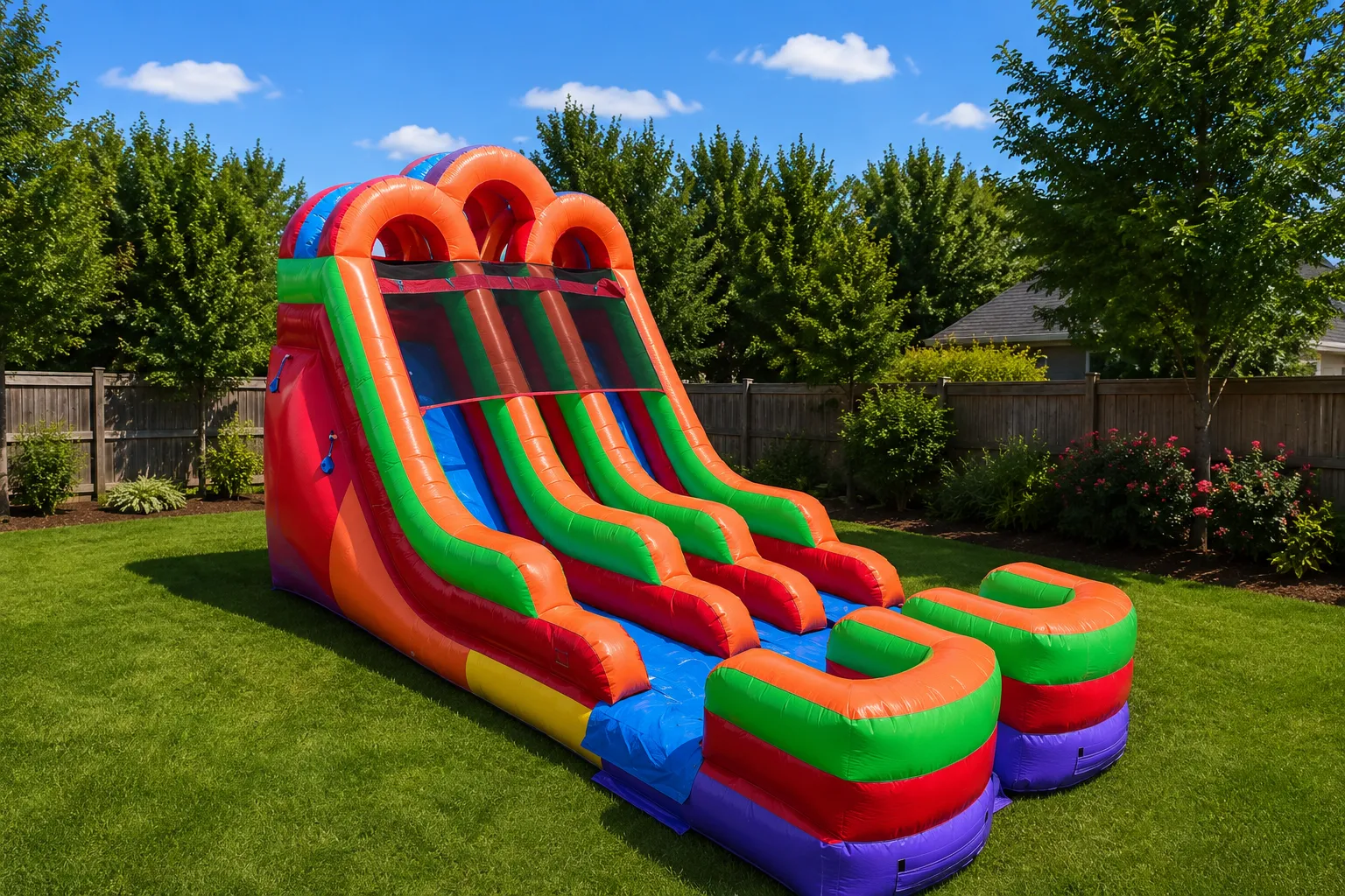 15ft Rainbow Racer Dual Slide- Wet/Dry Option!