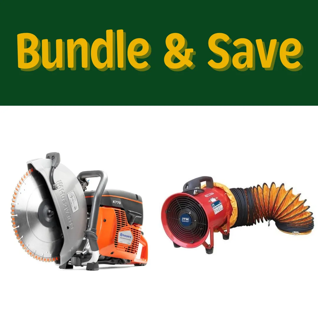 Demolition Saw Petrol Husqvarna K770 & Ventilator Bundle