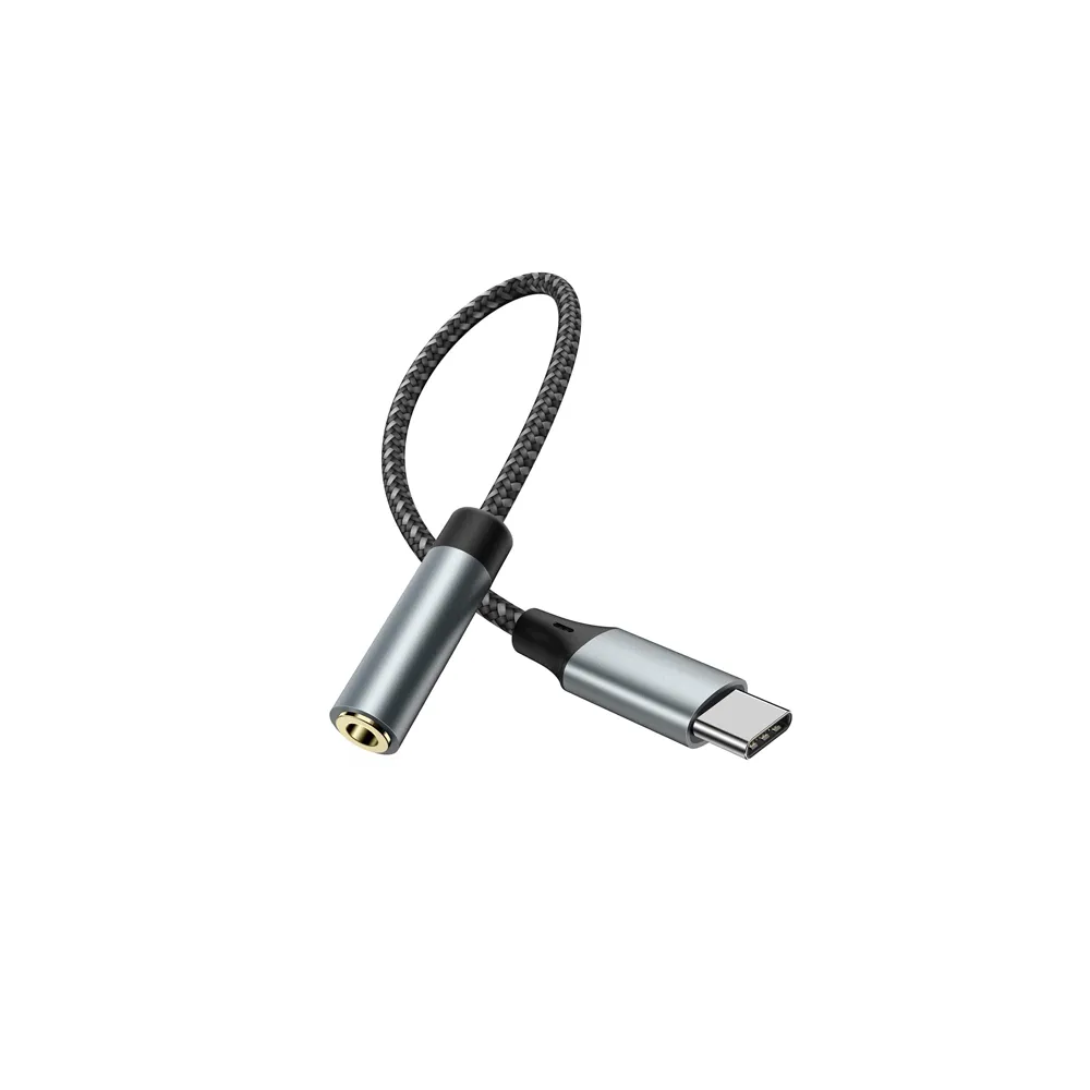 USB C to 3.5mm Headphone Adapter Braided Cable (0.2 meters)