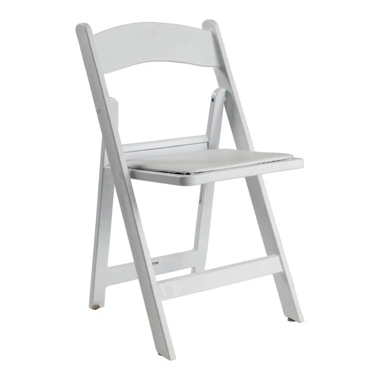 Padded White Resin Foldable Chair