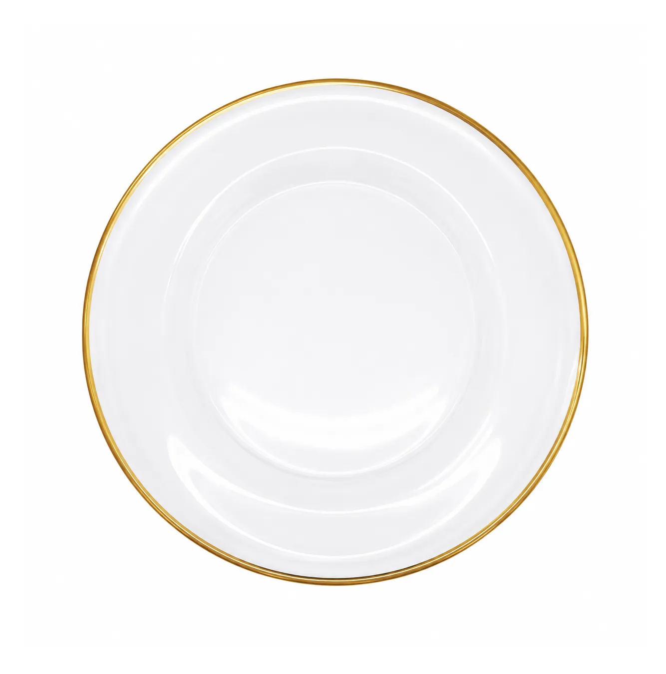 Glass Charger with Gold Rim