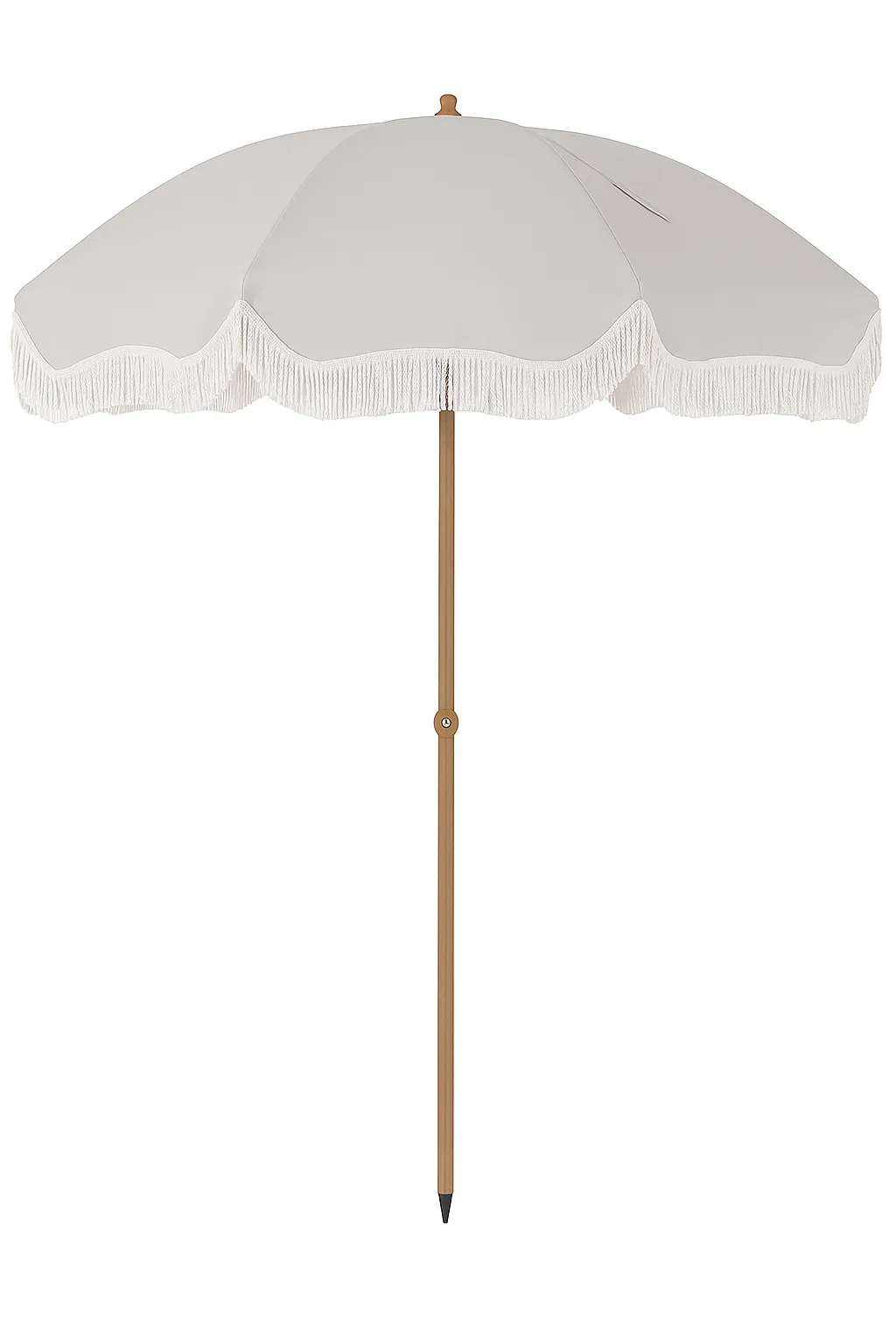 7 Ft Beige Boho Umbrella
