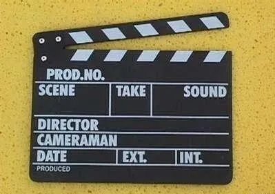 Filmklappe,sw mit weissem