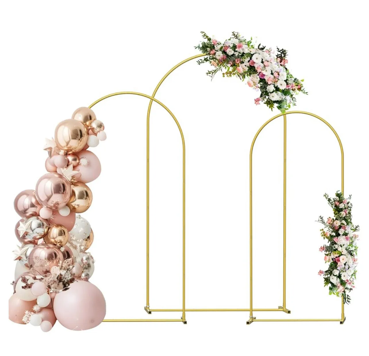 3 Piece Gold Arch Backdrop