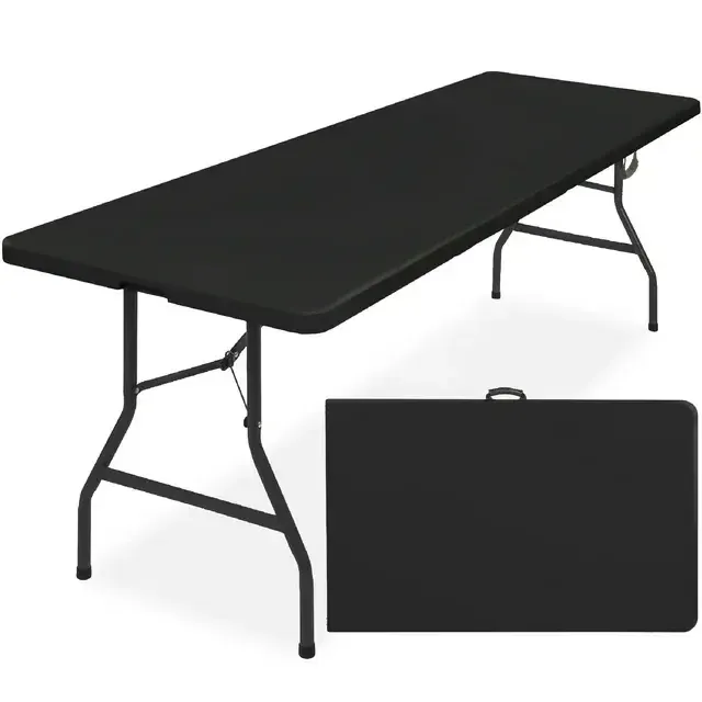 8' Folding Table - Black