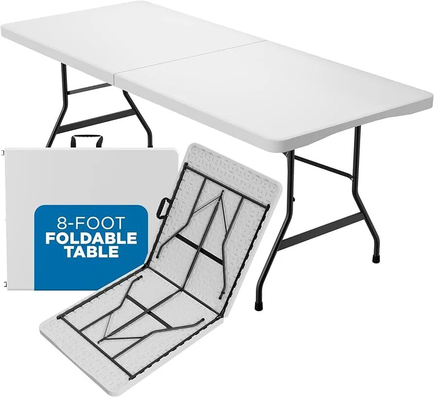 8' Folding Table - White