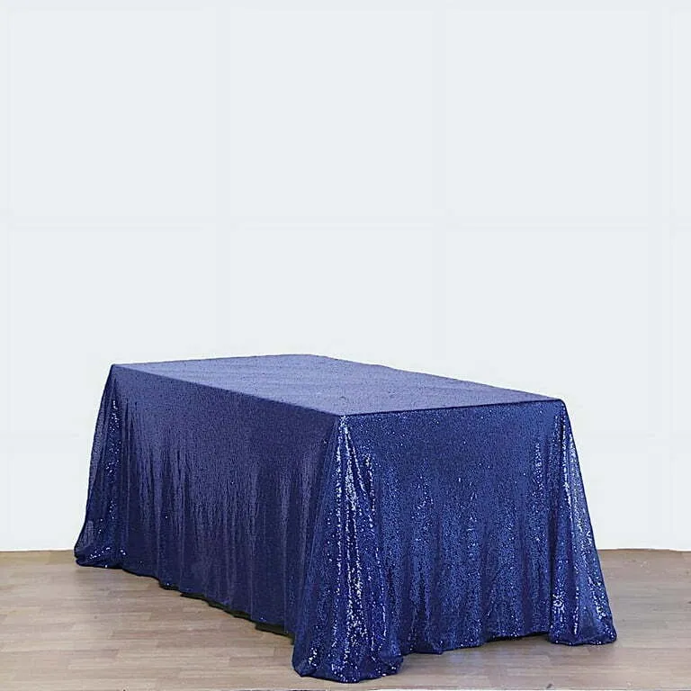 Navy Blue Sequin Rectangular 90''x156''