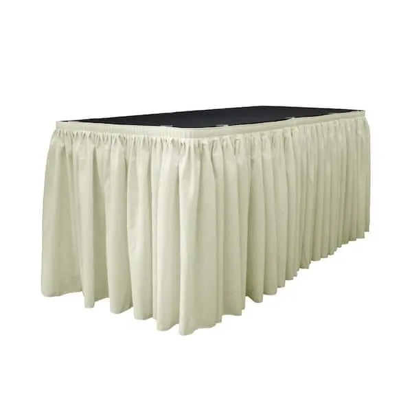 IVORY POLYESTER TABLESKIRT 17'