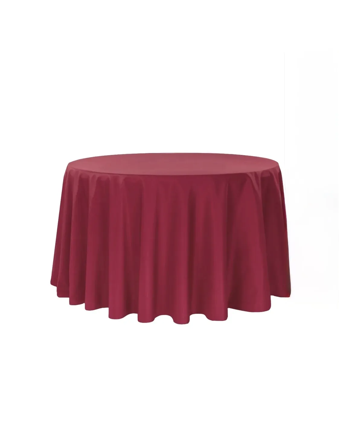 Burgundy Polyester Round Tablecloth 120''