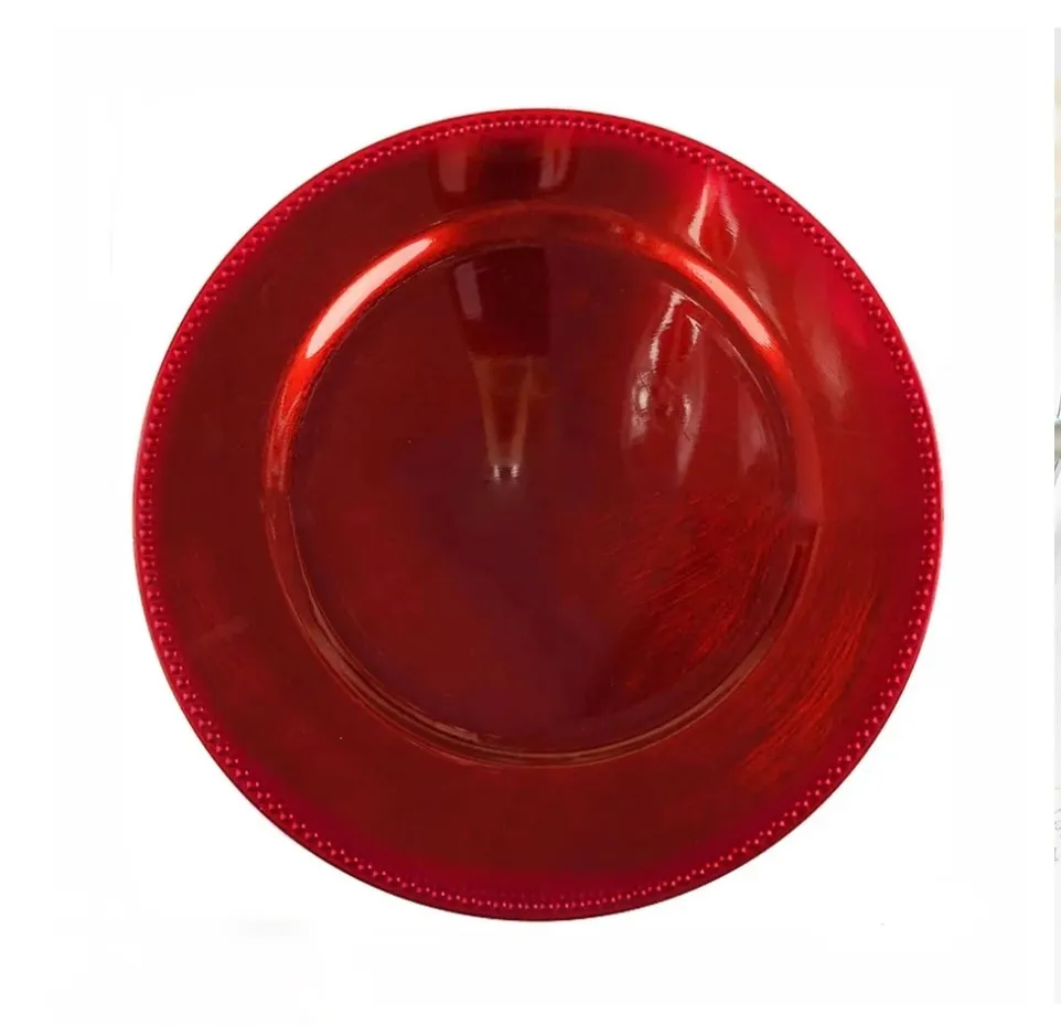 APPLE RED CHARGER PLATE 13"