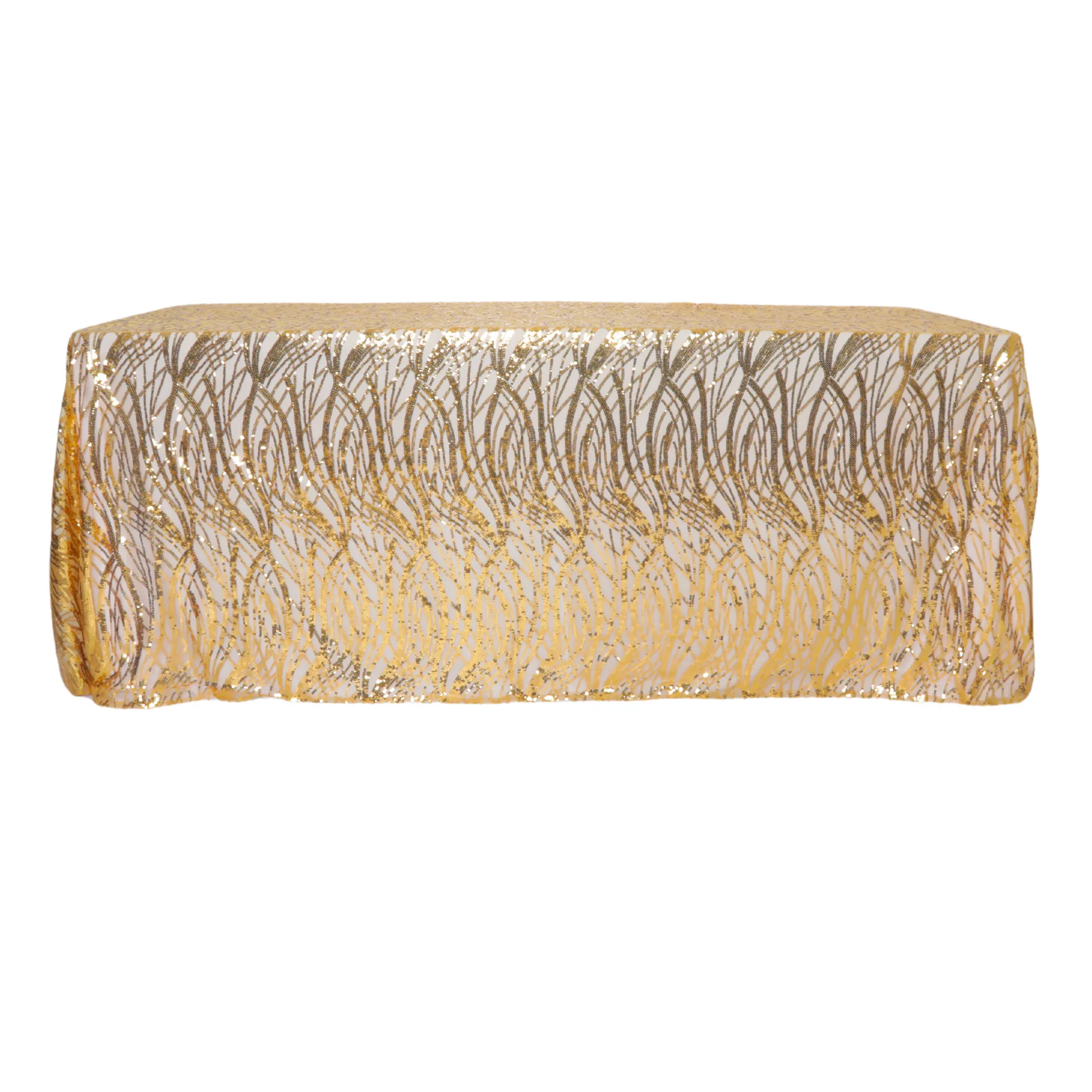 Gold Twinkle Tensil Rectangulare Tablecloth 90''x156''