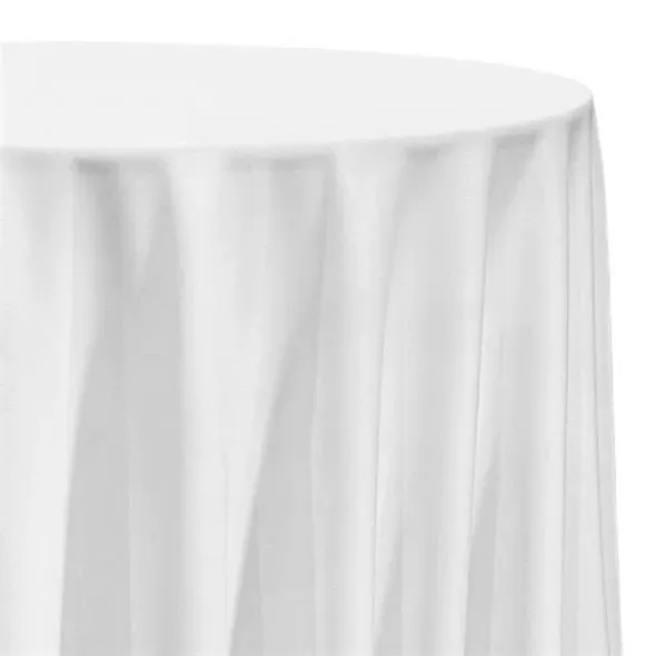 White Scuba Round Tablecloth 120''