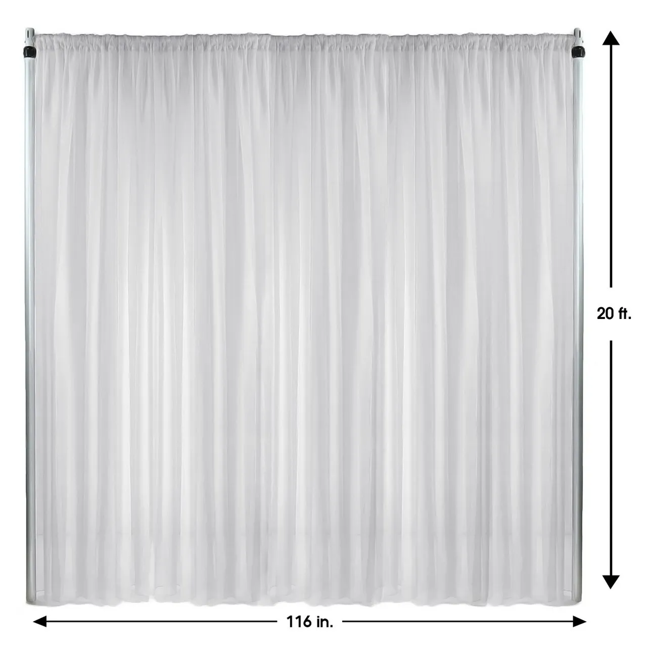 WHITE VOILE DRAPES  26'H X 52''W