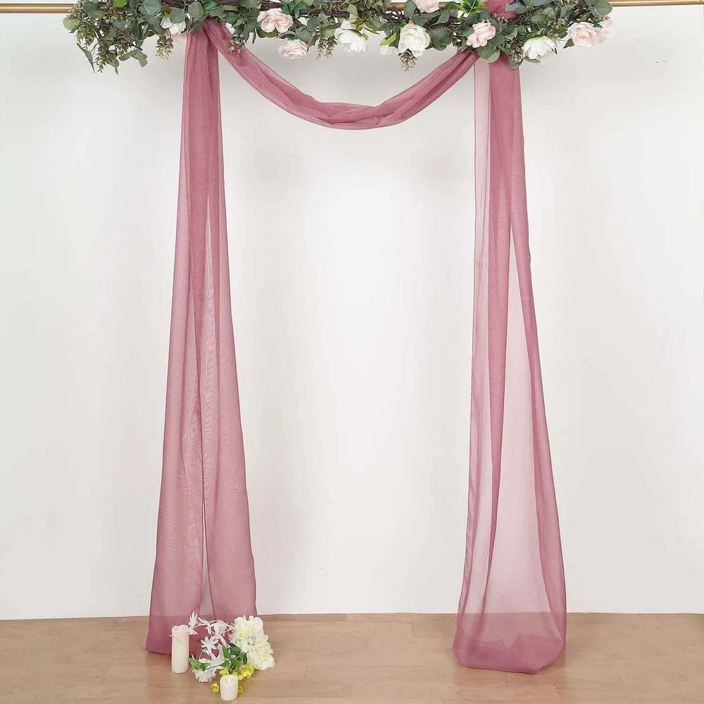 MAUVE CHIFFON ARCH DRAPERY FABRIC 