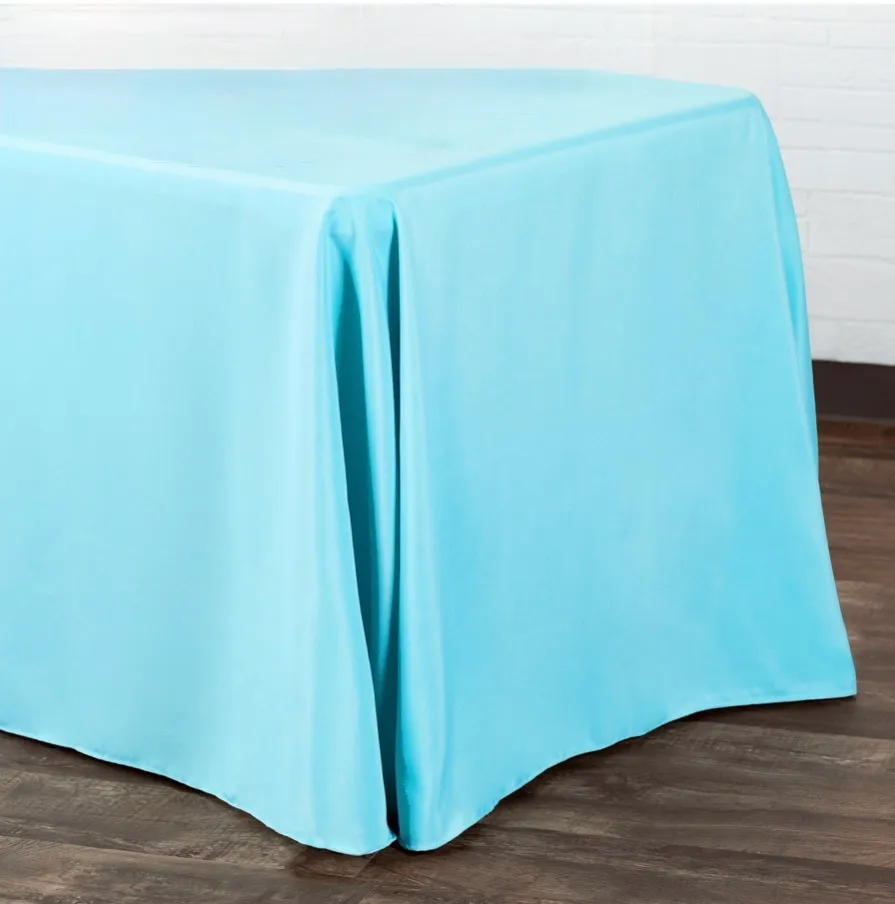 Aqua Blue Polyester Rectangulare 90''x156''