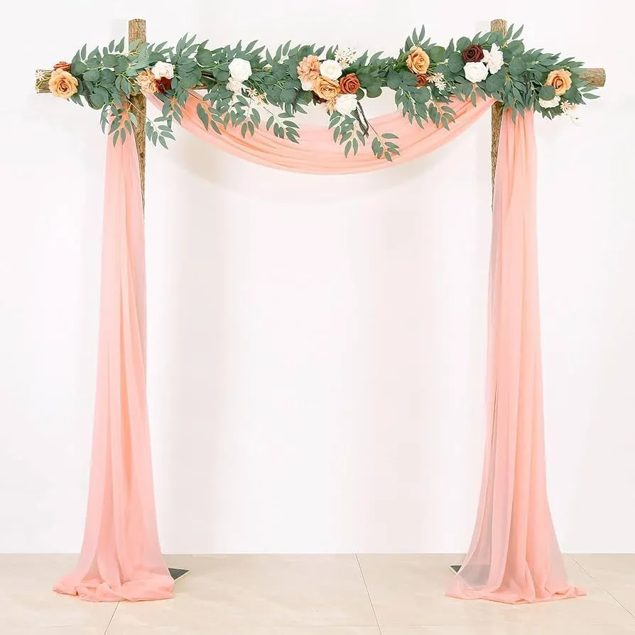 BLUSH CHIFFON ARCH DRAPERY FABRIC 30'