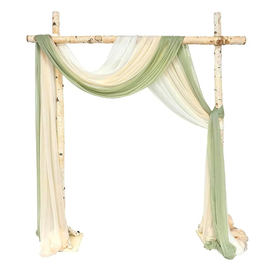 CREAM CHIFFON ARCH DRAPERY FABRIC 30'