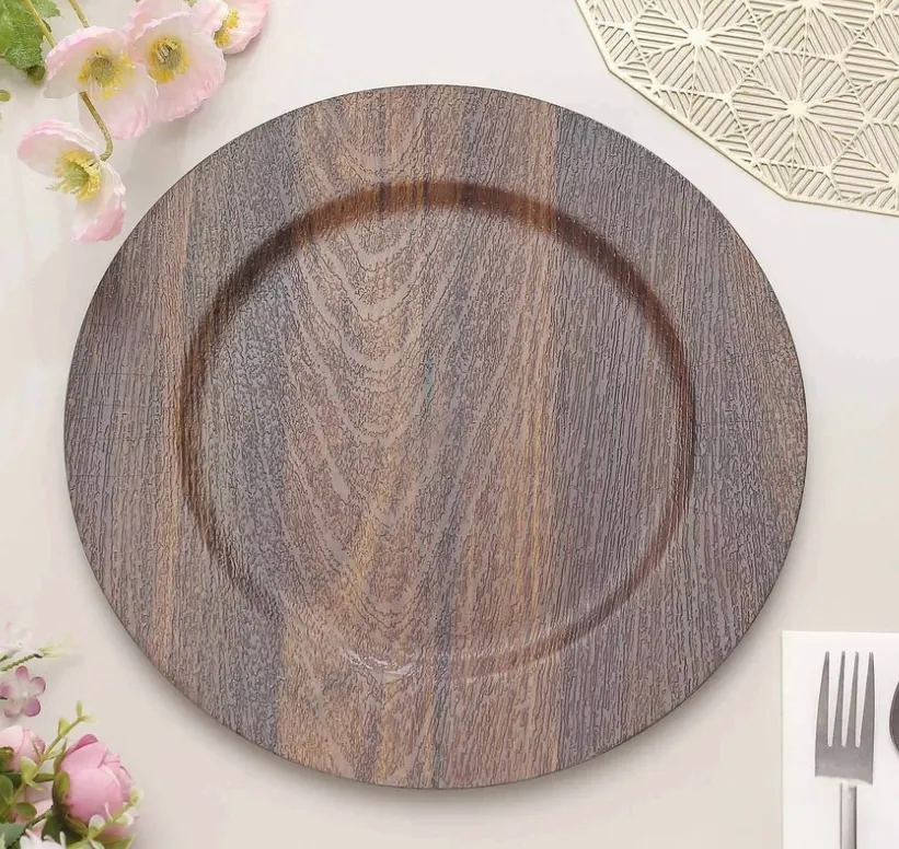 FAUX WOOD CHARGER PLATE 13''