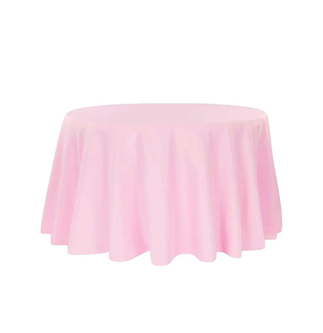 Pink Polyester Round Tablecloth 120''